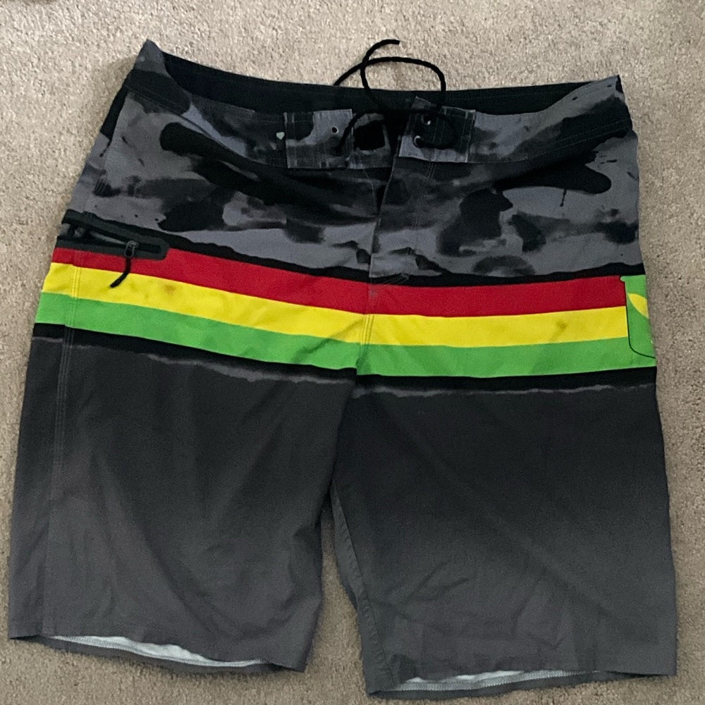 Quiksilver Black and Multicolor Board Shorts